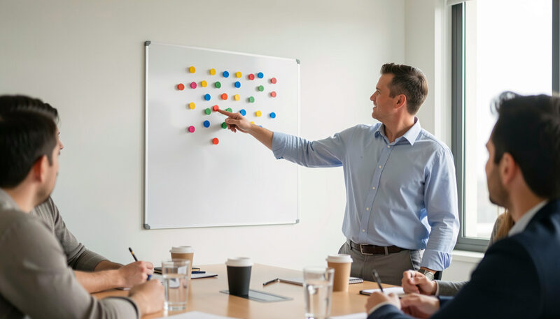 Un tableau de bord sobre affiché sur un grand écran de bureau